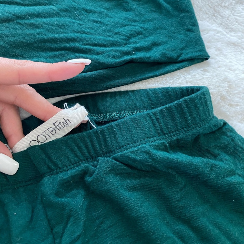 Ootd Fash Olive Green Short Set